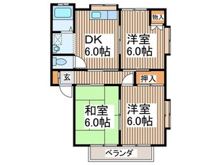 ウイングつきみ野A棟の物件間取画像